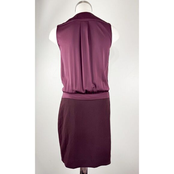 Diane von Furstenberg Sz 2 Plum Daran Draped Cocktail Dress Knee Length Silk - Picture 4 of 7